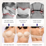 SHAPELLX Women's Bra Convertible Strapless Underwear with Underwire Support Lift Push Up Bras for Large Breasts(Beige,36D)