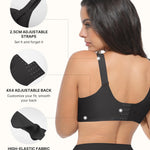 SHAPELLX Full Coverage Wireless Bra for Older Women Back Smoothing Side Support No Side Bulge Breathable Comfort Lift (Black Medium)