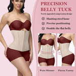SHAPSHE Waist Trainer for Women Workout Corset Cincher Shapewear Zipper Underbust Faja Body Shaper Tan 3XL