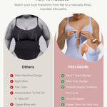 FeelinGirl Zip Front Bodysuits for Women Tummy Control Shapewear Thong Body Shaper Slimming V Neck Body Suit