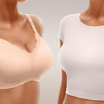 Vertvie Women Seamless Jelly Bras No Underwire Supportive Wireless Push Up Full Coverage Bralette Comfy Scalloped T-Shirt Bra(Nude,Large)