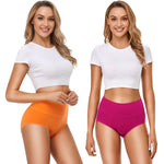 OLIKEME High Waisted Tummy Control Underwear Womens Soft Breathable Cotton Panties Plus Size Ladies Postpartum Briefs