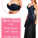 Dvpol Strapless Bra 38C Bras for Women Push up Clear Straps