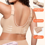 PoseFree Jelly Wireless Bra for Women Plus Size, Older Women - Full Coverage with Full Support & Lift - No Underwire, Back Smoothing, Soft Comfort Everyday Bra (Nude, XL)