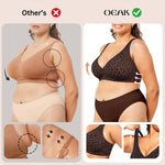 OEAK Womens Deep V Bras Wireless Comfortable Bra Supportive No Underwire Bras Tshirt Push Up Bralettes Plunge Seamless Bra Coffee Leopard XS