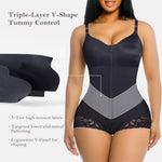 YIANNA V-Shaped Fajas Colombianas Moldeadoras Postpartum Shapewear Tummy Control for Women Waist Shaping Girdles Body Shaper Post Surgery Compression Garment, YA7511-Black-L