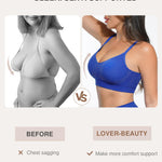 Lover-Beauty Wireless Bras for Women Push Up Bras Seamless Full Coverage Bra for Daily Wear Blue XL