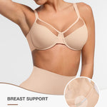 Minimizer Bras for Women Full Coverage Unlined Underwire Bras Plus Size Lifting Bra for Heavy Breast, Wide Strap, Skin 40DD