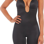 SPANX SPANXshape Suit Your Fancy Plunge Low-Back Mid-Thigh Bodysuit - Comfortable One Piece - Medium Compression - Seamless