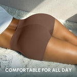 FallSweet BoyShort Underwear for Women No Show Seamless Panties Smooth Boxer Briefs Stretch Shorts, Coffee, M