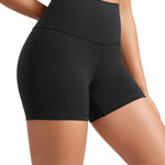 CRZ YOGA Butterluxe Biker Shorts 4'' - High Waisted Booty Workout Volleyball Yoga Womens Spandex Black Large