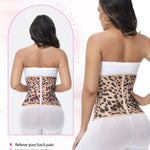 SHAPSHE Waist Trainer for Women Tummy Control Postpartum Belly Band Faja Body Cincher Shapewear with Adjustable Hook and Eye Leopard 3XL