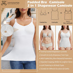 JOYSHAPER Women's Tummy Control Shapewear Tank Tops for Women Bra Shapewear Camisole with Built in Bra Cami Shaper Compression Tops White 3XL