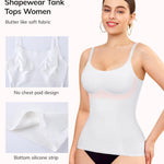 LODAY Compression Tank Tops Women Shapewear Tummy Control Body Shaper Scoop Neck Camisole Tops(White,Medium)