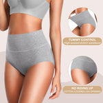 OLIKEME Tummy Control Cotton Underwear for Women Plus Size Breathable Postpartum Panties High Waisted Briefs Multicolor