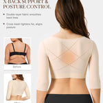 BRABIC Upper Arm Shaper for Women Fajas Post Surgery Compression Sleeves Front Closure Bra Arm Lipo Shapewear Tops(Beige, Large)
