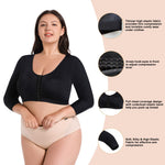 Plus Size Women's Arm Shaper Tops Arm Lift Slimmer Compression Sleeves Support Garment Post Surgical Corrector Tank Top 3/4 Sleeve (4XL, Black)