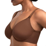 HSIA Minimizer Bras for Women Seraphina Full Coverage Underwire Unlined Mesh Plus Size Convertible Bra for Big Busted Coffee Brown 36DD