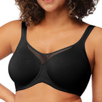 HSIA Minimizer Bras for Women Plus Size, Full Coverage Coolcomfort T Shirt Unlined Bra with Underwire for Heavy Breast, Black 38DDD 01