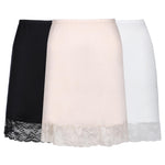 3 Pieces Half Slips for Under Dresses Lace Half Slip Dress for Women with Short Lace Trim Above Knee Adjustable Underskirt (Large)