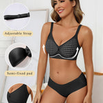 Avidlove Women's Wireless Bras Seamless Full Coverage Bralette No Underwire Comfort T-Shirt Bra with Velvet Trim Black XL