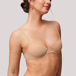 Halobliss T-Shirt Bras for Women Small Breasted Demi Underwire Lightly Lined Bras 32AA-38A Natural 34A