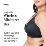 SPANX Low Profile Wireless Minimizer Bra - Reduces Breast Size by Up to 1 Inch - Breathable, Quick-Drying Fabric - Very Black - 36C