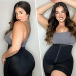 YIANNA Tummy Control Shapewear for Women Strapless Fajas Colombianas Moldeadoras Postpartum Body Shaper Shorts Butt Lifter Compression Garment with Zipper Crotch,YA7272-Black-M
