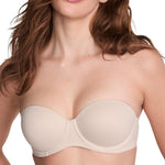 Victoria's Secret Pink Wear Everywhere Strapless Push Up Bra, Padded, Adjustable Straps, Beige, (34C)