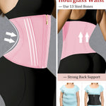 GainKee Waist Trainer for Women Corset Workout Cincher Body Shaper Tummy Control Shapewear Sweat Trimmer Latex Zipper Pink 3XL