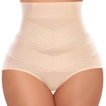 Werena Tummy Control Shapewear Panties for Women High Waisted Body Shaper Slimming Shapewear Underwear Girdle Panty(Beige-smooth Fabric,Large)