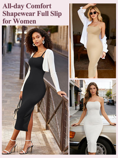JOYSHAPER Strapless Shapewear Slip for Women Under Dress Tummy Control Shapewear Full Slip Body Shaper Slip