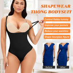 Werena Thong Shapewear Bodysuit for Women Tummy Control Open Bust Body Shaper Slimmer Shaping Thong