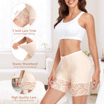 Werena Slip Shorts for Under Dresses Women Anti Chafing Underwear Seamless Boyshorts Panties Lace Under Shorts (#1 Nude,XXX-Large)