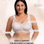 FeelinGirl Surgical Bras Post Surgery After Breast Augmentation Supportive Mastectomy Bra Gray Medium