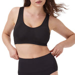 SPANX Breast of Both Worlds Reversible Comfort Bra - Wireless, Seamless Bra - Reversible Design - Wire-Free Comfort - Black/Barely - Medium