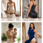 YIANNA V-Shaped Fajas Colombianas Moldeadoras Postpartum Shapewear Tummy Control for Women Waist Shaping Girdles Body Shaper Post Surgery Compression Garment, YA7511-Beige-M