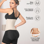 Forma Tu Cuerpo Faja Cinturilla Colombiana Moldeadora - Hourglass Waist Trainer for Tummy Control - Postpartum Waist Trimmer for Workout & Daily Use BEI 2XL