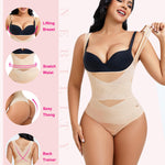 Nebility Thong Shapewear Bodysuit for Women Tummy Control Body Shaper Faja Seamless Waist Trainer Corset Stomach Girdles(Small,Beige Thong)