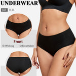 FINETOO Cotton Underwear for Women High Waisted Ribbed Full Coverage Briefs Soft Breathable Moisture Wicking Panties 6 Pack
