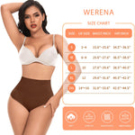 Werena Shapewear for Women Tummy Control Body Shaper High Waitsed Shape wear Panties Shaping Girdle(#A2 Mid Waist Chocolate(seamless),Large)