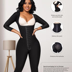 Forma Tu Cuerpo Fajas Moldeadoras - Open Bust Bodysuit Knee Kenght & Center Clasps, Body Reductor y Moldeador para Mujer Blk 2XS