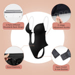 Women Shapewear Backless Body Bra Shaper Womens Plus Size Plunge Invishaper Low Back Thong Bodysuits Open Crotch Daily Use(Black M)