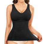 LODAY Compression Tanks for Women Shapewear Tank Top Tummy Control V Neck Camisole Cami Tops(Black, Large)