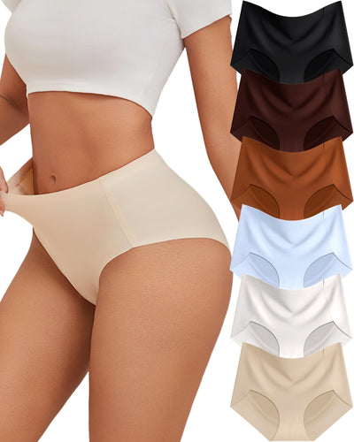 DWGVVX 6 Pack Womens Underwear Seamless Sexy Full Coverage Panties Basics Briefs No Show black Nude Clothes Lingerie Outfit Amazon