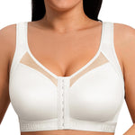 FeelinGirl Breast Augmentation Post Op Bra After Breast Surgery Support Compression Bras White Large