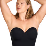 HSIA Longline Strapless Bra for Women, Anti-Slip Support Corset for Large Bust Convertible Bustier Bandeau for Big Breasts Midnight Black