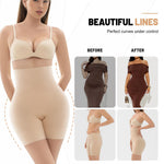 KLVEE Shapewear for Women Tummy Control, High Waisted Body Shaper Shorts Butt Lifting Thigh Slimmer Shapewear Nude