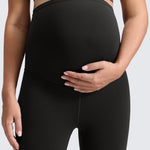 CRZ YOGA Butterluxe Maternity Leggings 25" - Over The Belly Buttery Soft Workout Activewear Yoga Womens Pregnancy Pants Black Small