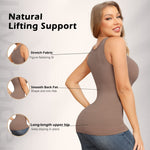 JOYSHAPER Shapewear Camisoles With Built in Bra Tummy Control Compression Tank Tops for Women Body Shaper Padded Tanks Brown S